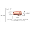 Mig tocha Tweco soldadura boquilla 24CT-62S